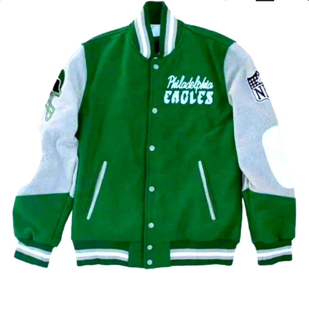 NWT Philadelphia Eagles Princess Diana leather bomber jacket MEDIUM